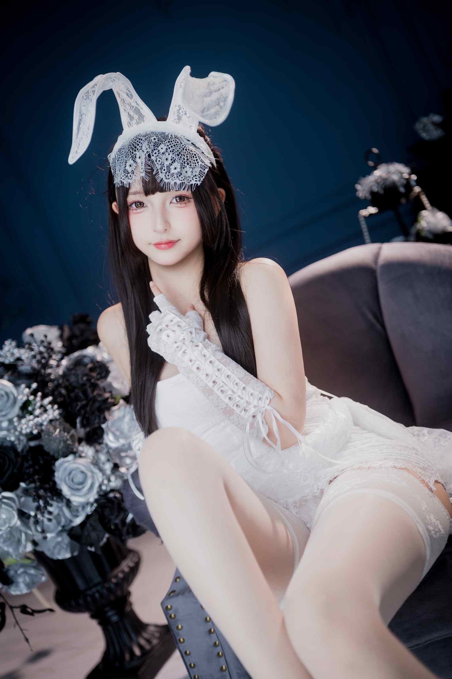 神楽坂真冬 白纱幻梦写真75P2V · 蕾丝白兔，甜柔灵动-costujun
