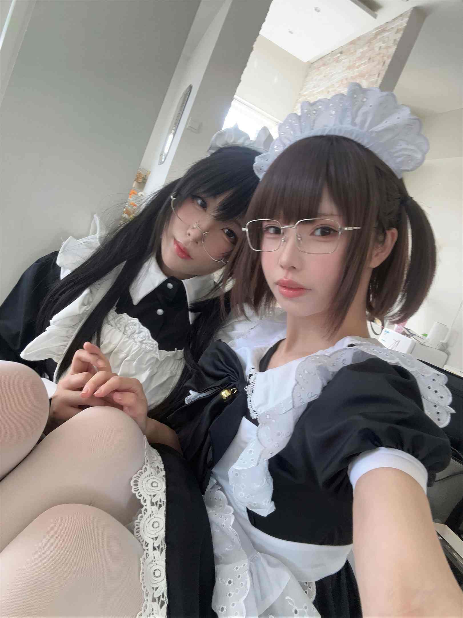 轩萧学姐 十万珍吱伏特双人女仆写真110P1V · 双款女仆，各有柔韵-costujun