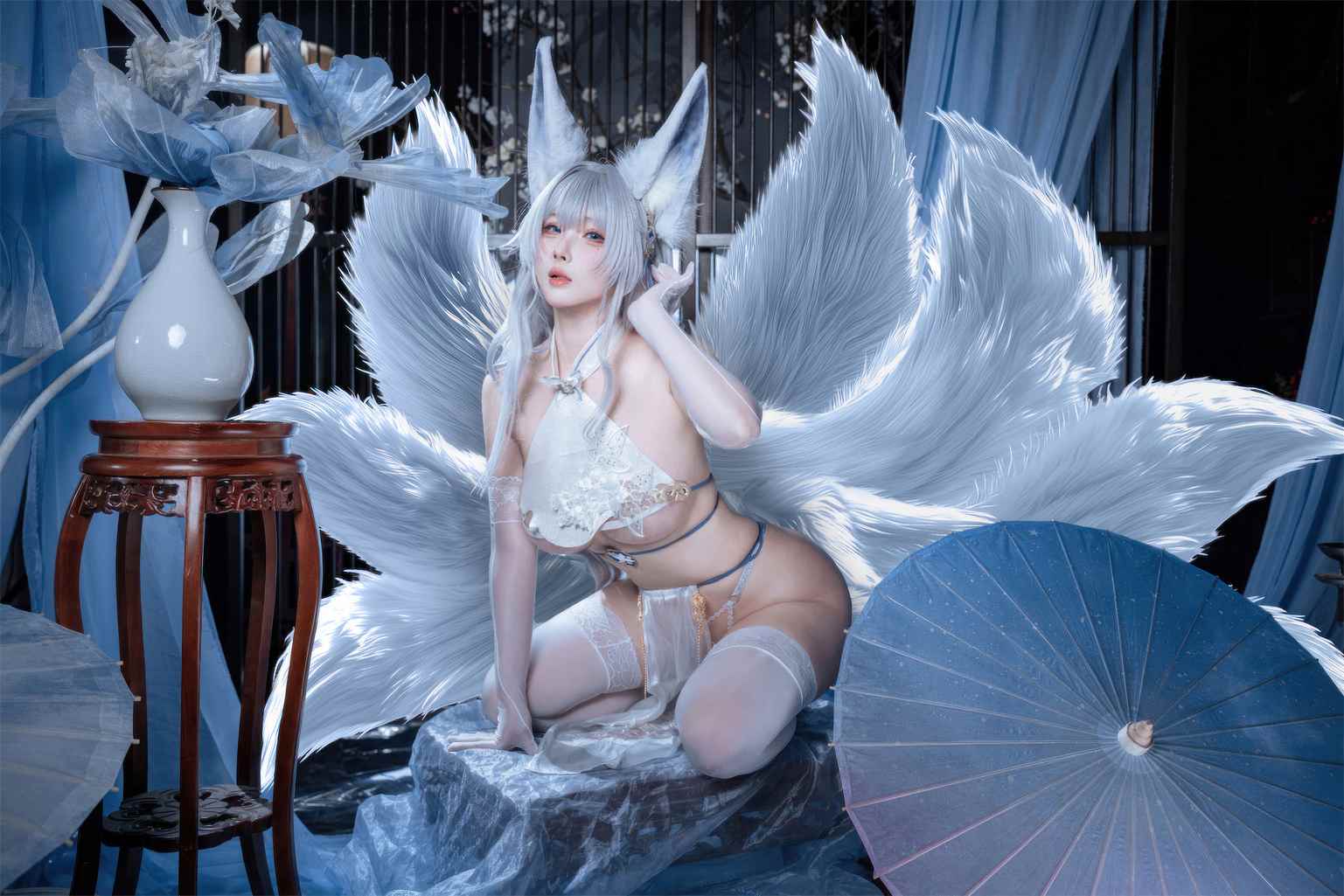 rioko凉凉子 碧蓝航线信浓旗袍·相融一梦25P 高清Cosplay写真图集-costujun